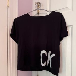 Calvin Klein Black Cropped Short Sleeve T-Shirt